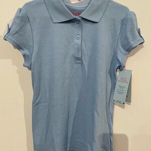 Cat & Jack Girls Short Sleeve School Uniform Polo Shirt Light Blue S(6/7) NWT